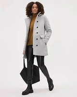 Classic Wool Coat with Hooded High Neckline