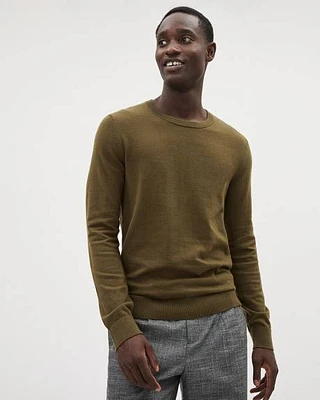 Solid Long-Sleeve Crew-Neck Sweater