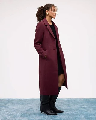 Fitted Long Twill Coat