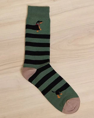 Striped Dachshund Socks