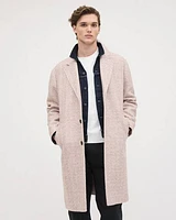 Maxi Herringbone Wool Coat with Tailored Collar