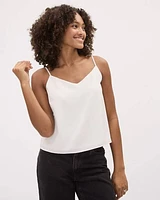 Cropped Sleeveless V-Neck Blouse