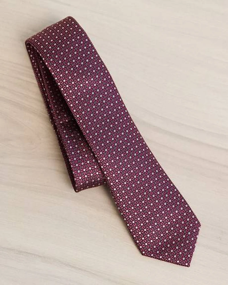 Dotted Raspberry Skinny Tie