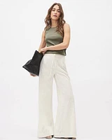 Linen-Blend Mid-Rise Wide-Leg Pant