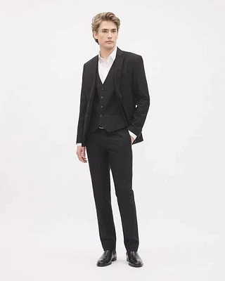 Essential Black Wool-Blend Suit Pant