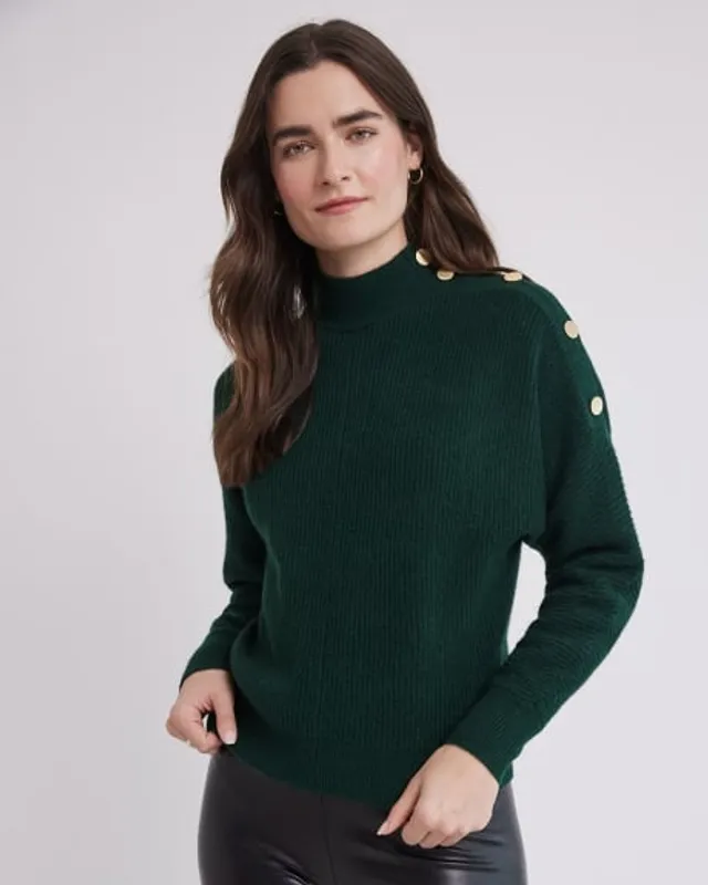 Long-Sleeve V-Neck Cashmere-Blend Sweater