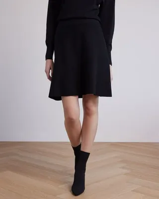 RW&CO. - Knitted Flare Mini Skirt Black