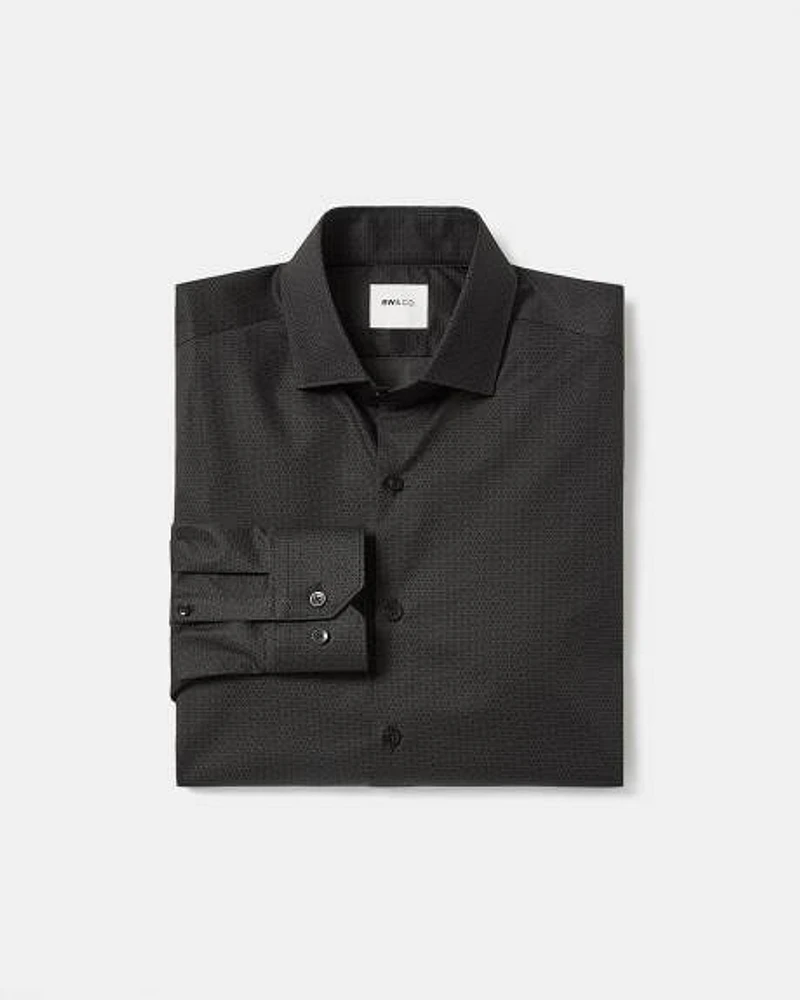 Tailored-Fit Dress Shirt with Geometric Pattern