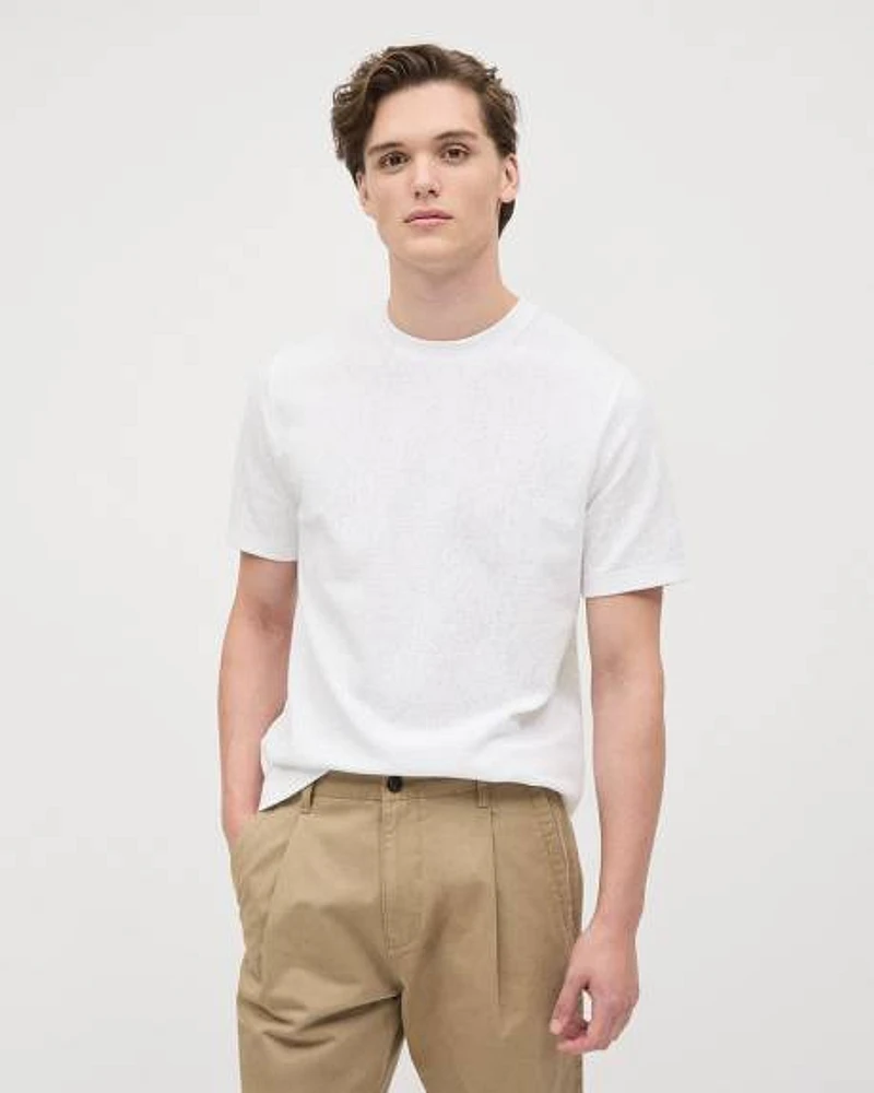 Textured Short-Sleeve Crew-Neck Tee