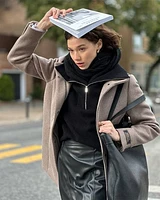 Classic Wool Coat with High Neckline