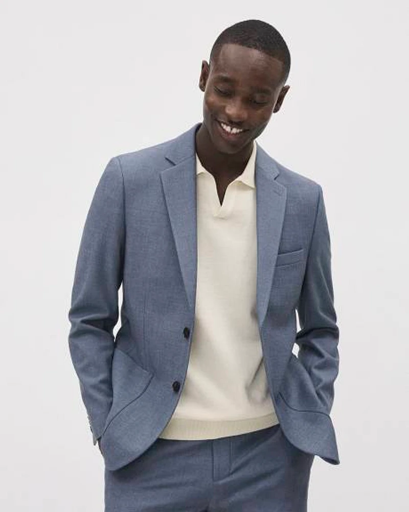 Slim-Fit Knit-Like Suit Blazer