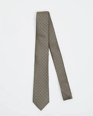 Skinny Tie with Square Geometric Pattern