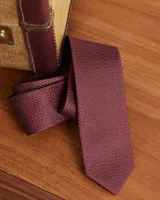 Solid Skinny Tie with Micro Pattern