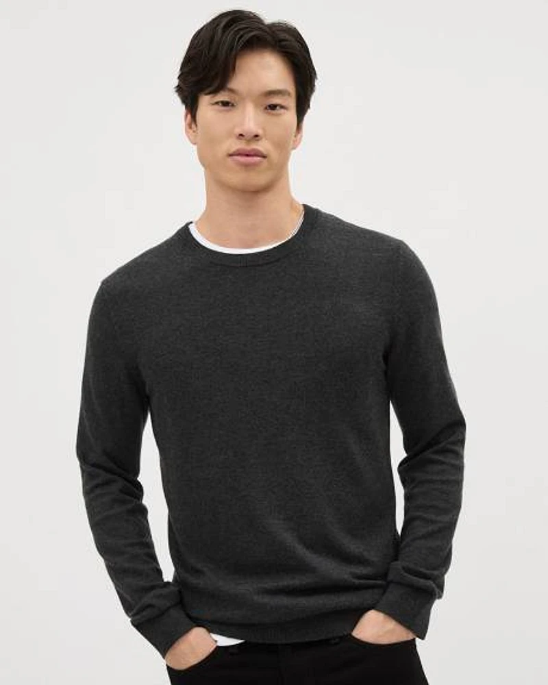 Solid Long-Sleeve Crew-Neck Sweater