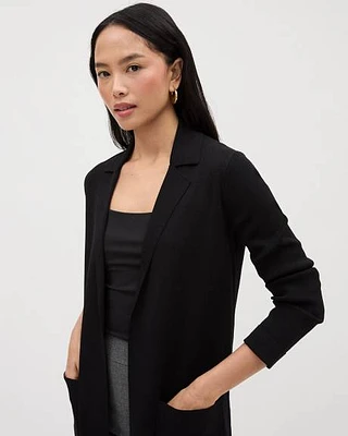 Long Knit Blazer with Open Front