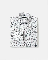 Slim-Fit Dress Shirt with Floral Pattern