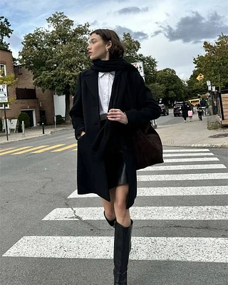 Classic Three-Button Closure Wool Coat