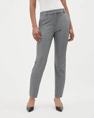 Grey Straight-Leg Mid-Rise Pant