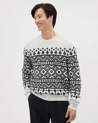 Fair-Isle Long-Sleeve Crew-Neck Sweater