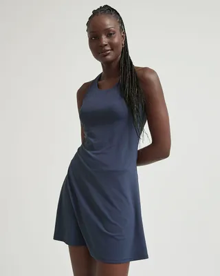 Peach Jersey Active Racerback Dress with Inner Short