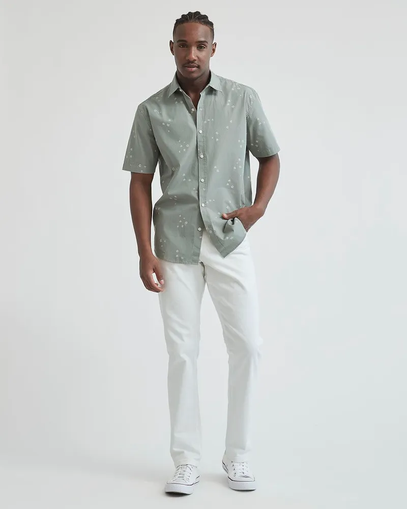 RW&CO Short-Sleeve Cotton Shirt with Floral Print