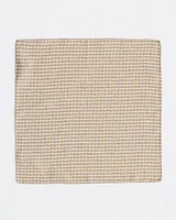 Beige and Grey Handkerchief with Geometric Pattern