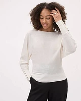 Long-Sleeve Boat-Neck Fine-Jersey Sweater