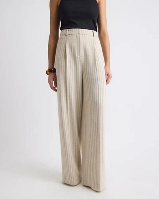 Striped Wide-Leg High-Rise Pant