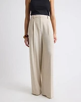 Striped Wide-Leg High-Rise Pant