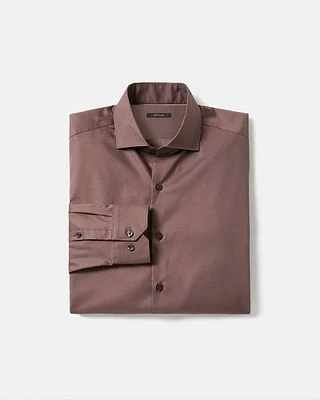 Slim-Fit Solid Sateen Dress Shirt