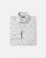 Tailored-Fit Dress Shirt with Tiny Floral Pattern