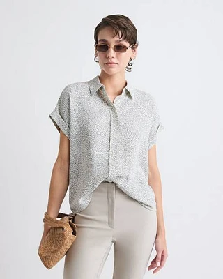 Short-Sleeve Buttoned-Down Blouse