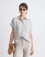 Short-Sleeve Buttoned-Down Blouse