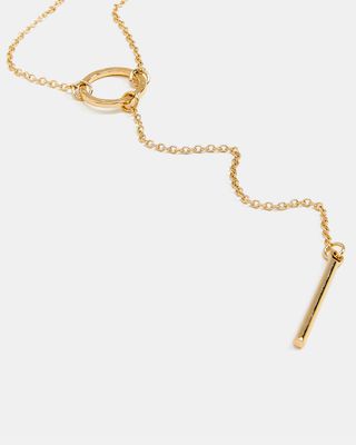 y shaped necklace gold