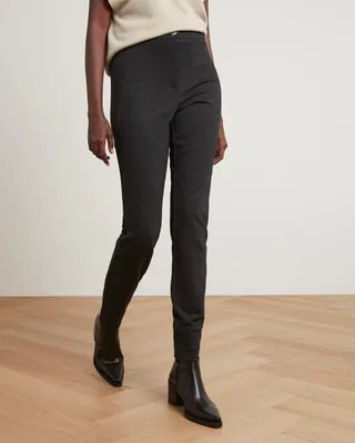 RW&CO. - High-Rise Faux Leather Slim-Leg Ankle Pant Black