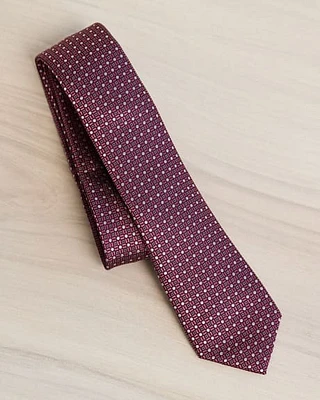 Cravate Étroite Framboise à Pois