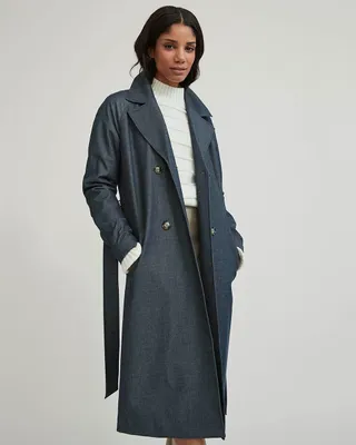 RW&Co Classic Denim Trench Coat women