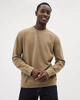 Brushed Waffle Crew-Neck Ribbed Sweater