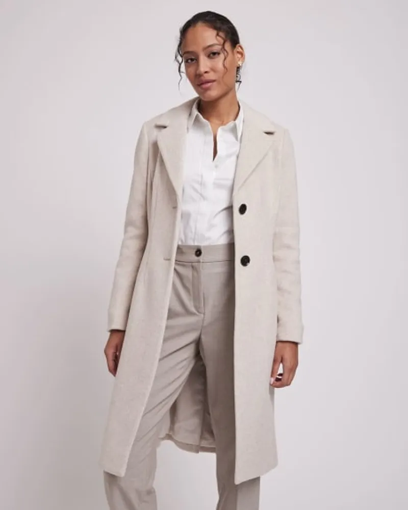 RW&CO. - Fitted Wool Coat with Tailored Collar