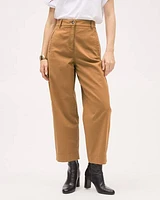 Twill High-Rise Barrel Pant