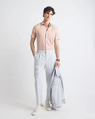 Pleated Tapered-Leg Pant with Elastic Waistband