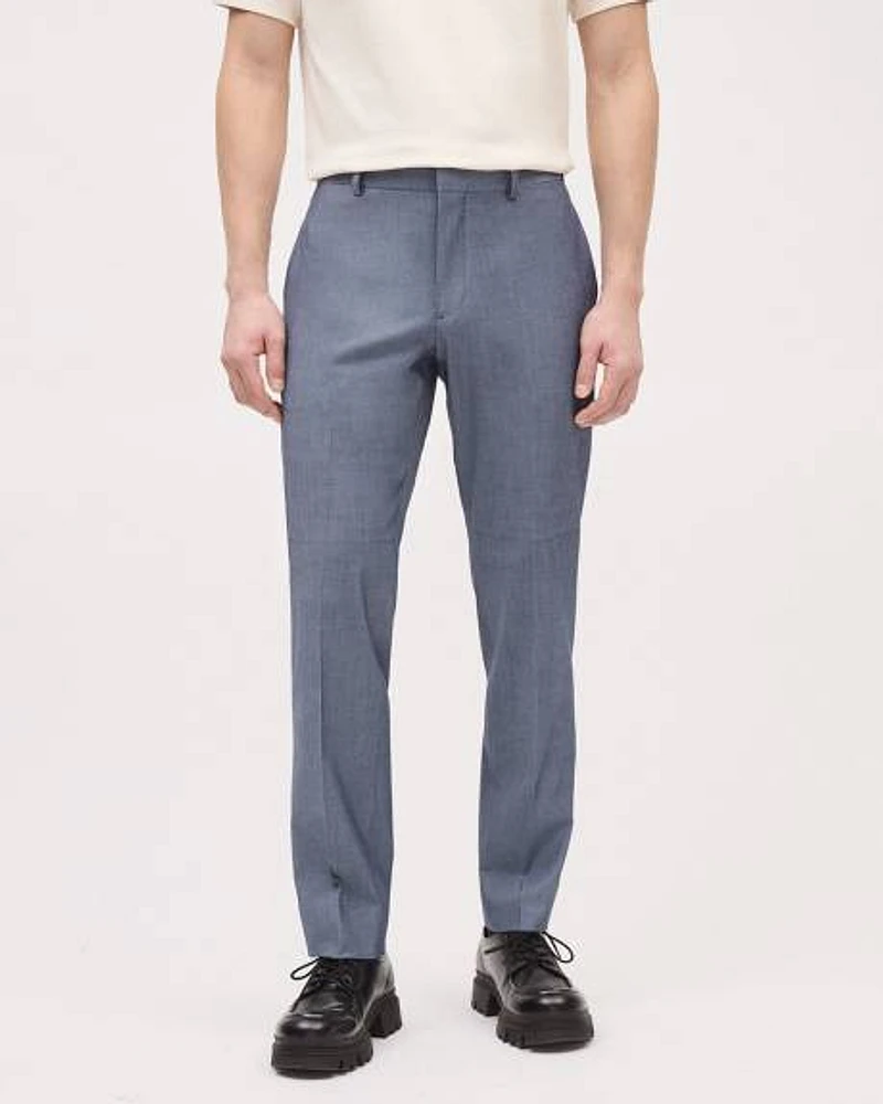 Tailored-Fit Denim-Like Suit Pant