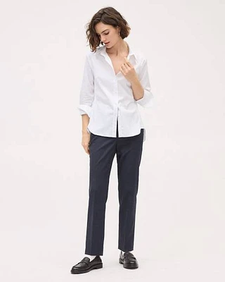 Long-Sleeve Buttoned-Down Poplin Blouse