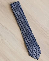 Navy Regular Tie with Floral Pattern