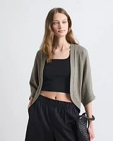 Elbow-Sleeve Linen-Blend Bolero