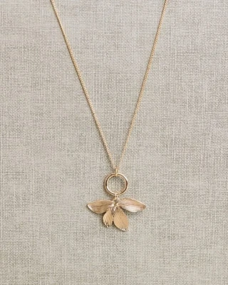 Long Necklace with Flower Pendant