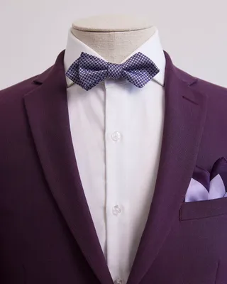 Lavender Bow Tie and Handkerchief - Gift Set