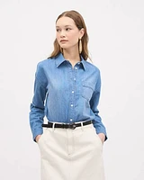 Denim Buttoned-Down Blouse