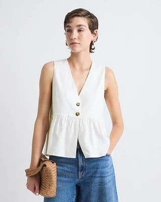 Blouse Péplum Sans Manches à Col V