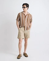 Short en Mélange de Lin à Taille Élastique